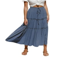 Ciycuit Womens Ljeto Boho High Skirt Skirt Ruffle Flowy Ležerne prilike Maxi suknja s dugim plažama
