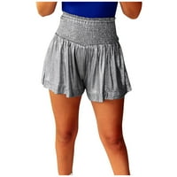 Ljetne cašice za kratke hlače Baggy elastični struk obrezane sportove solidne boje Ženske kratke hlače