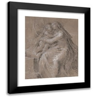 Parmigianino crna modernog uokvirenog muzeja Art Print pod nazivom - Madona i dijete