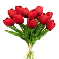 Umjetno cvijeće Umjetna biljna buket cvjetni vjenčani bouquet Party Dekoracija kućnog dekoracija + crvena