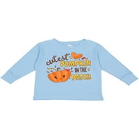 Inktastična simpatična bundeva u zakrpi s narančastim srcem poklon dječaka majica ili majica s dugim