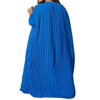 Beiwei Ženska dugačka maxi haljina od pune boje košulje haljine rukave labave dame savratnika kaftan