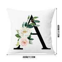 Bacanje jastuka navlake abecede ukrasno ABC slovo Cvijeće Jastuk Kvalikni zaštitnici za kauč kauč za