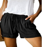 Paille žene mini pantske boje kratke vruće hlače Elastična struka Ljeto plaža Kratke hlače Ležerne prilike