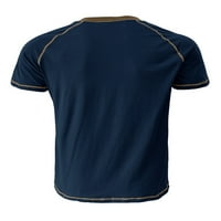 Henryje košulje za muškarce kratki rukav ljetni vrhovi čvrste boje T-majice Royal Blue s
