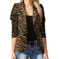 Ženski vrhovi opruga jesenski modni trend jakne Leopard print odijelo tanke jakne smeđe m