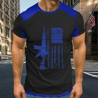 Muške majice Dan nezavisnosti Američka zastava Spajanje ispisa Ležerne prilike Comfy Crewneck Kratki rukav Tee
