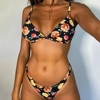 Kupaći kostimi za žene, ženska ljetna modna seksi tiskana V-izrez Halter bikini plaže kupaći kostimi