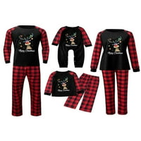 NIUER PLAID Porodica podudaranje božićne pidžame set za odrasle dugih rukava za spavanje pamuka PJS