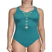 Bleu Rod Beattie Womens rešetka čvrstog jednodijelnog kupaćih kostima