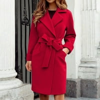 Mveomtd ženski kaput za peakoat casual sredinom dugačkog kaputa sa otvorenim prednjim kardiganskim odjećom