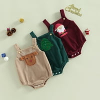 Douhoow Newborn Baby Božićni bodySuits Odjeća za dojenčad bez rukava Santa Claus Tree Elk Romper