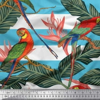 Soimoi pamučna kambrička tkanina tropsko lišće, pruga i papagaj ptica za štampanje tkanine sa dvorištem