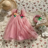 PIMFYLM haljine za plažu za djevojčicu djevojačku djevojku Djevojku pamučnu lanunu haljinu ružičaste