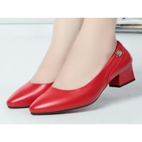 Crocowalk dame modne čvrste blok pete na petu Formalno lagano klizanje na pumpama haljina cipele crvena 7,5