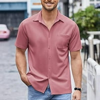 Muška casual gumba dolje majice kratki rukav obični fit na plaži
