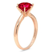 1.5ct okrugli rez crveni simulirani ruby ​​18k ružičasto zlato Angažova za angažman prsten veličine