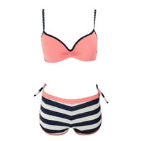 GOTYOOOU kupaći kostim ženski podstavljeni push-up grudnjak bikini set kupaći kupaći kostim kupaći kostim plaža ružičasta L