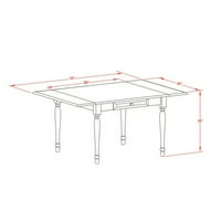Istočni zapadni namještaj MZAV5-BCH-W Kuhinjski stol uključuje stol za trpezarije i drvene trpezarije