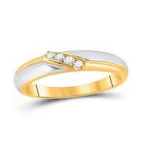 Čvrsta 10k dva tona bijela i žuta zlata Njegova i njena okrugla dijamantski klaster podudaranje par