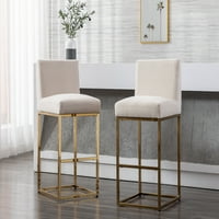 Guyou 31 Visina posteljina tapecirana stolica za stolicu od 2, moderna metalna stolica za visinu sa