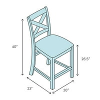 Burch Bar & Counter stool ,: 40 '' h 20 '' W 23 'D, visina sjedala: bar; Šalter
