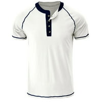 Muške Henley majice s kratkim rukavima majica modne casual osnovne pamučne čvrste majice Dnevno vrh