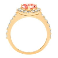 2.03ct srce rezan crveni simulirani dijamant 18k žuti zlatni ugraviran izjava bridalna godišnjica angažman