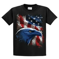 Američki icon Patriotski SAD Eagle ispred američke zastave Majica USA Crvena Bijela plava Patriot Majestic-Black-XXXL
