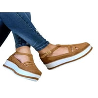 Lacyhop platforme sandale za žene, otvoreni nožni Ankel Strap sandale sa sandale udobne stanove