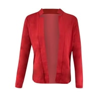 Ženska jakna Blazer Casual Rever Open Front Cardigan Blazer Plain Regular Fit Collorless Oboy Jacket