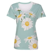 Leylayray bluza za žene modni ženski ljetni labavi ispis V-izrez leptir uzorak kratkih rukava majica