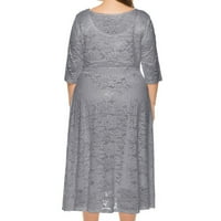 Haljine s dugim rukavima za žene Maxi Loose ženska moda V-izrez Split vilica mala repa dugačka haljina
