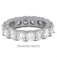 Dijamantni tragovi 18k bijelo zlato 4-prong postavke - 1. Carat Ukupni prirodni dijamanti - klasični vječni prsten