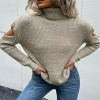 Duks haljine za žene turtleneck džemper casual dugačak rukav u boji pulover pulover, pletene džempere