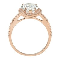 2. CT kruška Clear Simulirani dijamant 18K ružičasti ružičasti zlato Graviranje Izjava bridalne godišnjice