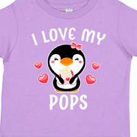 Inktastic Volim svoje popove sa slatkim pingvinama i srcima poklon toddler majica Toddler Girl