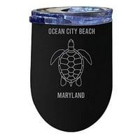 i uvozi Ocean City Beach Maryland Suvenir oz Crni lasersko istrošeno izolirano vino od nehrđajućeg čelika Dizajn kornjače