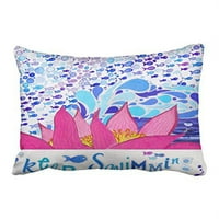 Winhome Rectangl bacanje jastuka Vintage Pink Ocean Nautički dekor Jednostavni uzorak jastučnici Poliester