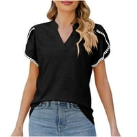 GAECUW V majice za žene Grafički vrhovi Bluze s kratkim rukavima The Regularne fit pulover TEES T-košulje