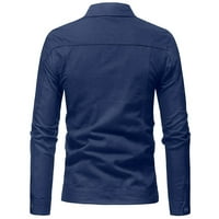 Muška jesenski zimski gumb Čvrsta boja vintage traper jakna vrhova bluza