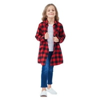 Toddler zimski kaput Flannel košulja jakna plairana dugme dugih rukava dolje niz djevojke drizerske