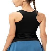 Glonme žene Sportske košulje Solid Color Yoga Top bez rukava Torbe za vježbanje teretane Atletic ActiveWeard