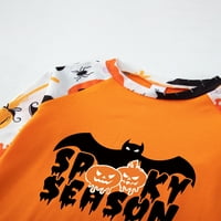 Porodica podudaranje Halloween Pajamas Set Baby Rompers Bat Pumpkin Pismo Ispis dugih rukava i hlače