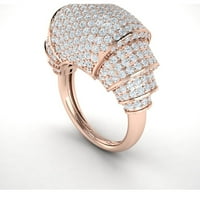 Pravi 3,25ctw okrugli rez Diamond Prong Fancy Bridal Goldivers Ring Band Solid 14K Gold GH SI2
