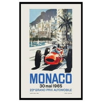 Vintage Car Racing Poster - Retro Auto Racing Print - Unfrand Wall Art - Poklon za vozača, Entuzijasta automobila - Monako Auto utrke, Automobil - Zidni dekor za dom, ured, ured