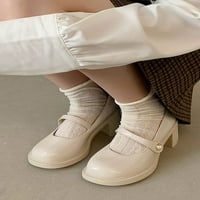 Gomelly dame pumpa cipele Chunky peta Mary Jane klizanje na pumpama casual cipele Radna škola Beige