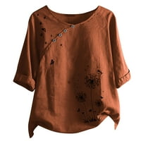 Scyoekwg Bluze kratkih rukava za žene Ljeto Loose Comfy meke košulje Tors kratkih rukava Trendy Color
