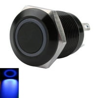 LED metalni gumb Prekidač Crni trenutak 220V vodootporan IP tipka