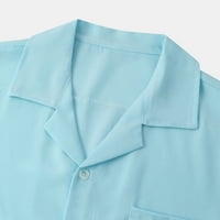 Muškarci Ležerne tipke Solid sa džepnim bluzom za kratku rukavu kratkih rukava u prodaji